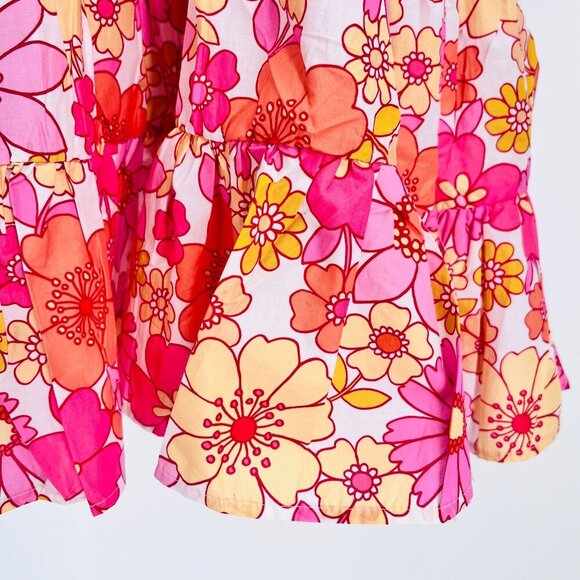 Alexia Admor Wildflowers Halter Dress Size 14 100% Cotton 70s BOHO Ruffle Hem - Picture 5 of 14